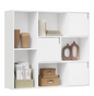 Boekenkast Met 6 Niveaus – 24x60x159,5 cm – Wit of Ebbenhout