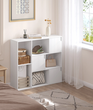 Boekenkast Met 6 Niveaus – 24x60x159,5 cm – Wit of Ebbenhout