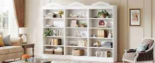 Witte Boekenkast – 5-Laags – 185x80x30 cm – Klassiek Design met Opbergplanken