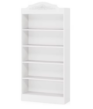 Witte Boekenkast – 5-Laags – 185x80x30 cm – Klassiek Design met Opbergplanken