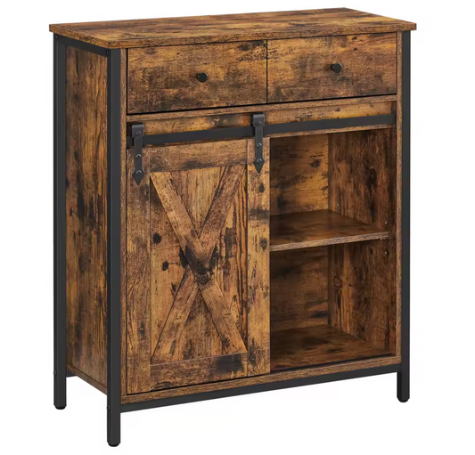 Dressoir Boerderijstijl – 70x30x80 cm – Industrieel Hout en Metaal