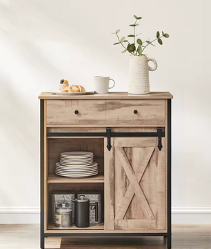 Dressoir Boerderijstijl – 70x30x80 cm – Industrieel Hout en Metaal