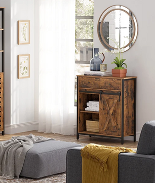 Dressoir Boerderijstijl – 70x30x80 cm – Industrieel Hout en Metaal