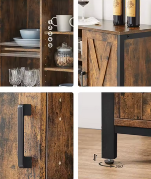 Dressoir / Keukenkast – 100x35x70 cm – Industrieel Design van Hout en Metaal