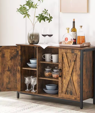 Dressoir / Keukenkast – 100x35x70 cm – Industrieel Design van Hout en Metaal