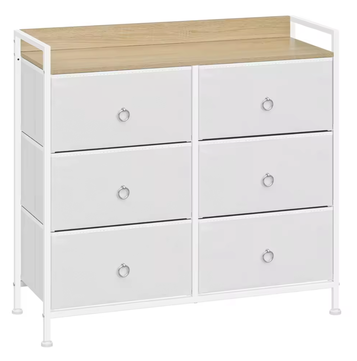Dressoir / Ladekast met 6 Stoffen Lades – Rustiek Bruin en Zwart