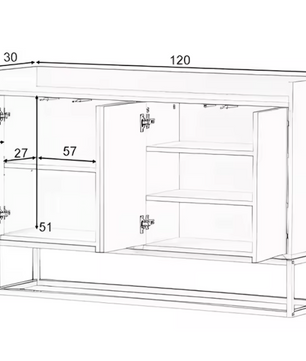 Modern Design Dressoir – Minimalistische 4-Deurs Handloze Buffetkast – Wit