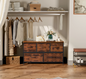 Dressoirkast met 5 Stoffen Laden – Opbergkast met Stalen Frame – 100×30×53cm