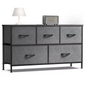 Dressoirkast met 5 Stoffen Laden – Opbergkast met Stalen Frame – 100×30×53cm