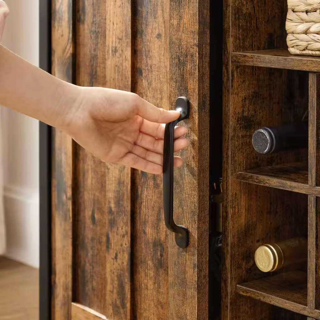 Dressoir Keukenkast met 2 Deuren en Wijnrek (Vintage stijl)