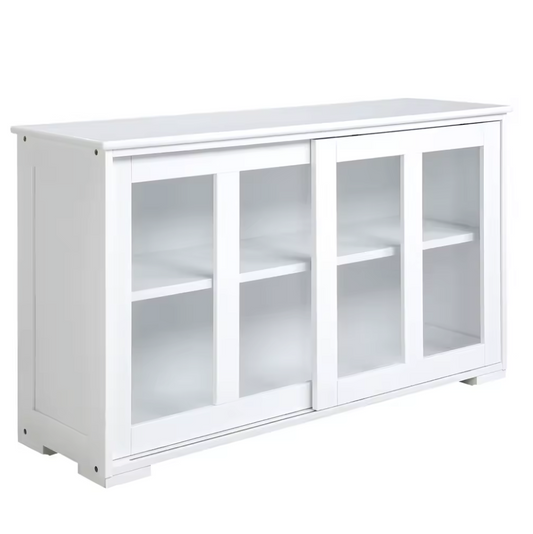 Keukendressoir met 2 Schuifdeuren, 107x33x62,5 cm, Wit