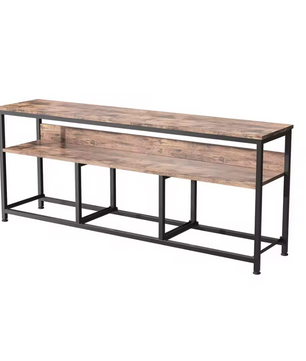 Multifunctioneel Dressoir met PU-Stoflades en LED-Verlichting – Zwart en Vintage bruin