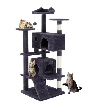 Hoge Multi-Level Krabpaal Toren – Compact, Stabiel en Boordevol Speelplezier
