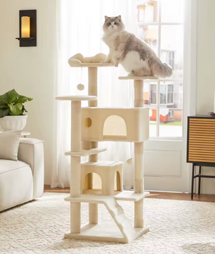 Hoge Multi-Level Krabpaal Toren – Compact, Stabiel en Boordevol Speelplezier