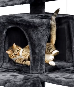 XXL Multi-Niveau Krabpaal – Krabmeubel met Speelhuis, Krabpalen en Gezellig Condo voor Katten
