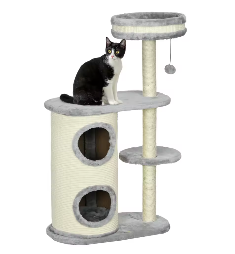 Sedia Krabpaal – Klimboom met Krabvat – Grijs en licht beige