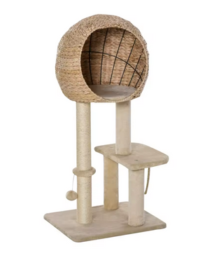 Kattenmeubel met Groot Bolhuis – Krabboom met Sisalpalen, Speelbal en Touw