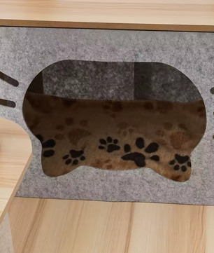 5-Laags Kattenklimrek – Houten Kattenmeubel met Krabpaal, Nest en Speelboom – 135cm Hoog
