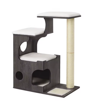 Krabpaal 86 cm – Compacte Cat Tree met Pluche Wasbare Kussens en Sisal Krabpalen
