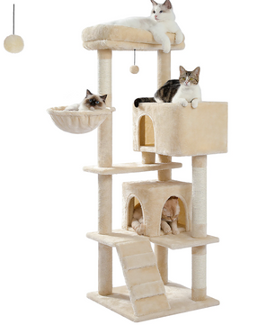 Luxe Kattenboom Multi-Level Toren met Kattencondo en Hangende Bal – Comfort en Speelplezier in Eén
