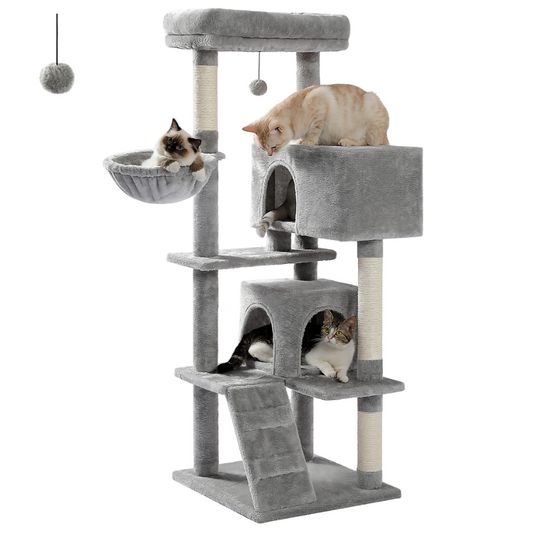 Luxe Kattenboom Multi-Level Toren met Kattencondo en Hangende Bal – Comfort en Speelplezier in Eén