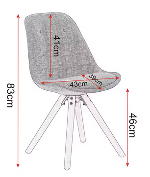 Set van 2 Nordic Eetkamerstoelen – Ontbijt en Keukenkruk met Rugleuning – Zacht Gewatteerde Zitting – Massief Houten Poten