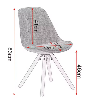 Set van 2 Nordic Eetkamerstoelen – Ontbijt en Keukenkruk met Rugleuning – Zacht Gewatteerde Zitting – Massief Houten Poten