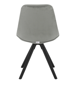 Set van 2 Nordic Eetkamerstoelen – Ontbijt en Keukenkruk met Rugleuning – Zacht Gewatteerde Zitting – Massief Houten Poten