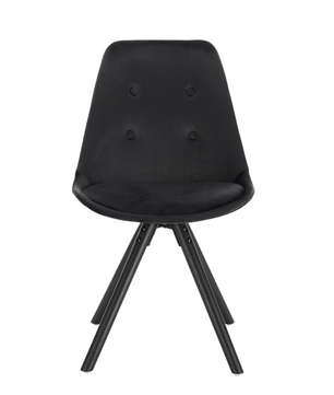 Set van 2 Nordic Eetkamerstoelen – Ontbijt en Keukenkruk met Rugleuning – Zacht Gewatteerde Zitting – Massief Houten Poten