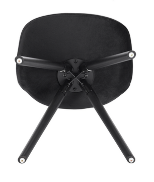 Set van 2 Nordic Eetkamerstoelen – Ontbijt en Keukenkruk met Rugleuning – Zacht Gewatteerde Zitting – Massief Houten Poten