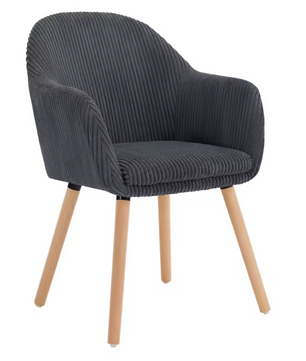 Moderne Eetkamerstoel met Armleuningen – Gestoffeerde Corduroy Keukenstoel – Scandinavisch Design – Comfortabele Rugleuning – Meerdere Kleuren