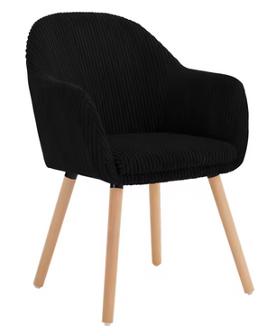 Moderne Eetkamerstoel met Armleuningen – Gestoffeerde Corduroy Keukenstoel – Scandinavisch Design – Comfortabele Rugleuning – Meerdere Kleuren