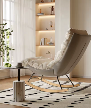 Japandi Luxe Cloud Fauteuil – Modern Design – Comfortabele Zitting – Crème en Grijs