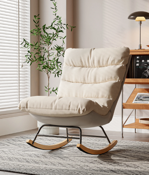 Japandi Luxe Cloud Fauteuil – Modern Design – Comfortabele Zitting – Crème en Grijs