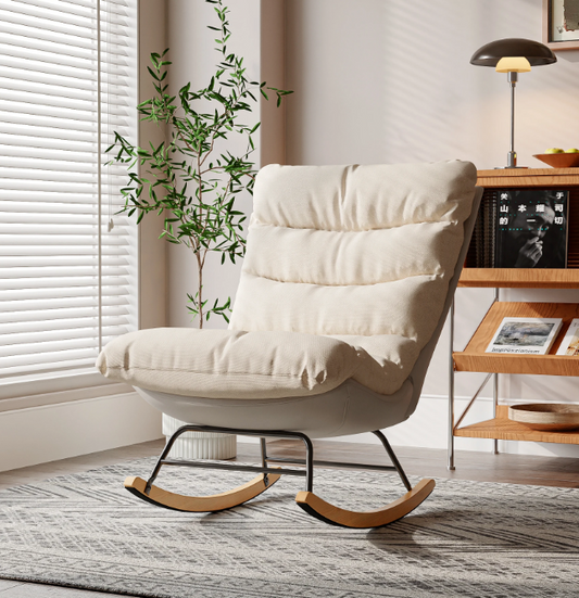 Japandi Luxe Cloud Fauteuil – Modern Design – Comfortabele Zitting – Crème en Grijs