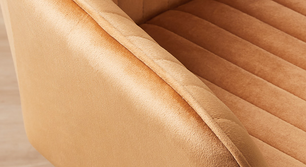 Stoelen Set van 2 Fluwelen Eetkamerstoelen met Armleuningen – Gestoffeerde Keukenstoelen tot 120 kg – Ergonomisch Design – Karamel Bruin & Groen