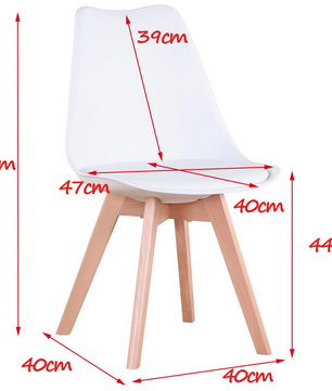 Set van 4 Nordic Eetkamerstoelen – Ergonomisch Design met Massief Houten Poten en Gewatteerde PU Zitting – Modern, Comfortabel en Stijlvol voor Woonkamer, Eetkamer of Kantoor