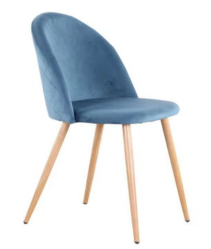 Set van 2/4/6 Blauwe Fluwelen Eetkamerstoelen – Scandinavisch Design met Metalen Poten – Comfortabele Stoelen voor Eetkamer & Woonruimte