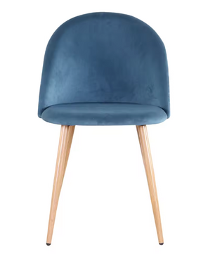 Set van 2/4/6 Blauwe Fluwelen Eetkamerstoelen – Scandinavisch Design met Metalen Poten – Comfortabele Stoelen voor Eetkamer & Woonruimte