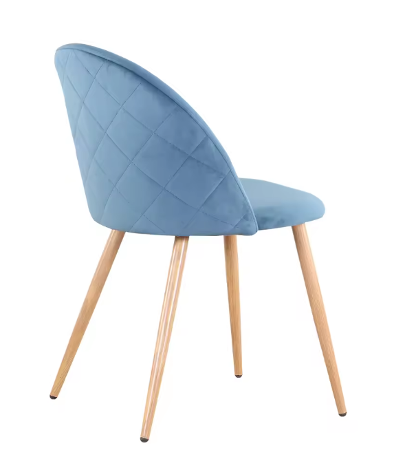 Set van 2/4/6 Blauwe Fluwelen Eetkamerstoelen – Scandinavisch Design met Metalen Poten – Comfortabele Stoelen voor Eetkamer & Woonruimte