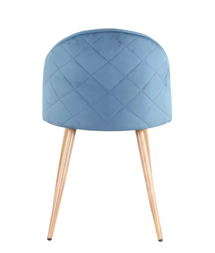 Set van 2/4/6 Blauwe Fluwelen Eetkamerstoelen – Scandinavisch Design met Metalen Poten – Comfortabele Stoelen voor Eetkamer & Woonruimte