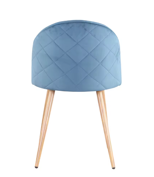 Set van 2/4/6 Blauwe Fluwelen Eetkamerstoelen – Scandinavisch Design met Metalen Poten – Comfortabele Stoelen voor Eetkamer & Woonruimte