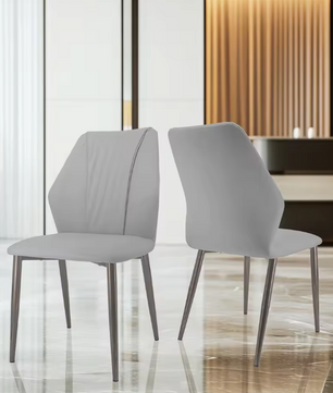Set van 2 Elegante Eetkamerstoelen – Gevoerde Zitting & IJzeren Poten – Armloze Accentstoelen voor Woonkamer en Eetkamer