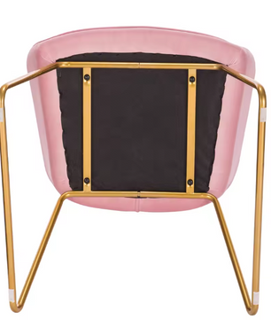Vintage Fluwelen Eetkamerstoel – Met Armleuningen & Metalen Poten, Ergonomisch Design