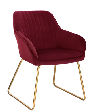 Vintage Fluwelen Eetkamerstoel – Met Armleuningen & Metalen Poten, Ergonomisch Design