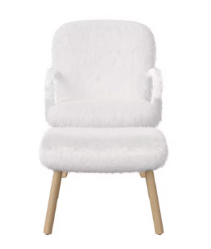 Schommelstoel met Voetenbank – Gewatteerd Kasjmier & Houten Frame – Comfortabel voor Woonkamer, Babyverzorging of Leeshoek
