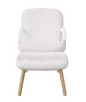 Schommelstoel met Voetenbank – Gewatteerd Kasjmier & Houten Frame – Comfortabel voor Woonkamer, Babyverzorging of Leeshoek