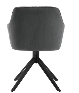 Set van 2 Draaibare Eetkamerstoelen – Corduroy & Boucléstof, Ergonomisch Comfort met Armleuningen