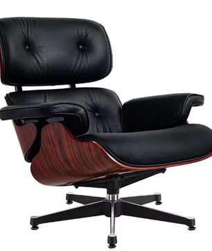 Klassieke Fauteuil – Licht Hout – Zwart Natuurlijk Leer