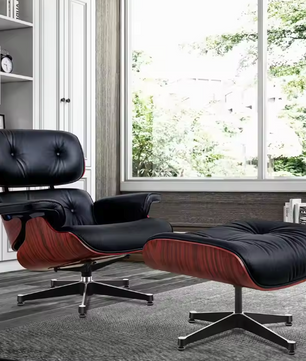 Klassieke Fauteuil – Licht Hout – Zwart Natuurlijk Leer